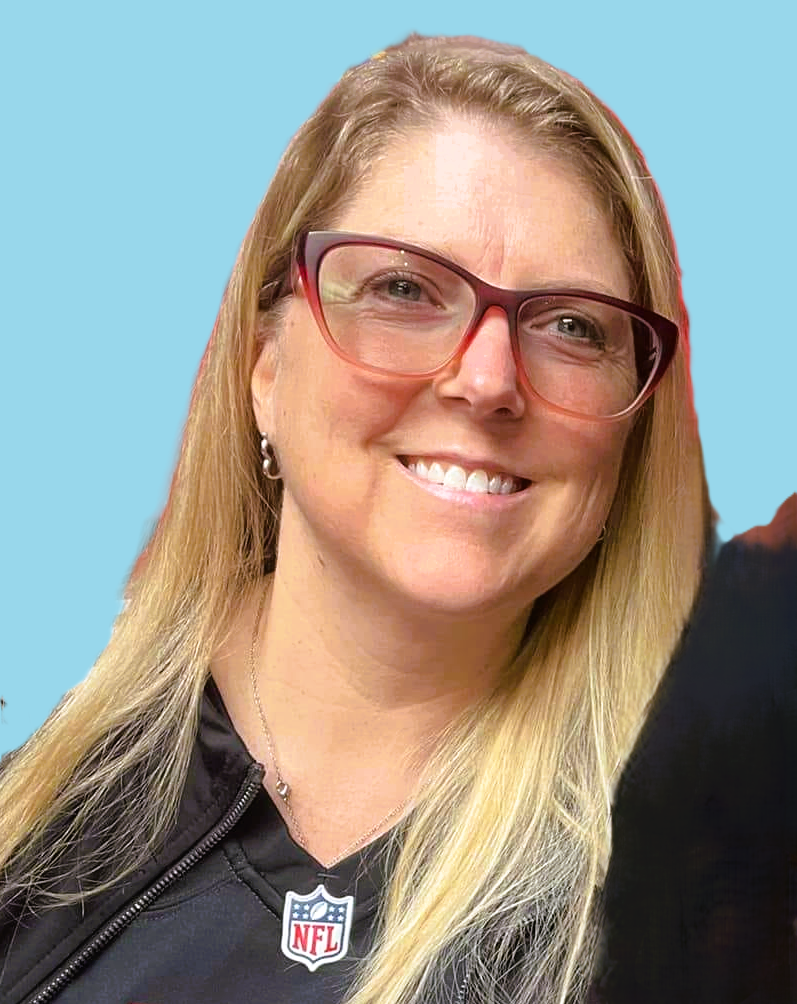 blonde woman with glasses smiling blonde woman with glasses smiling